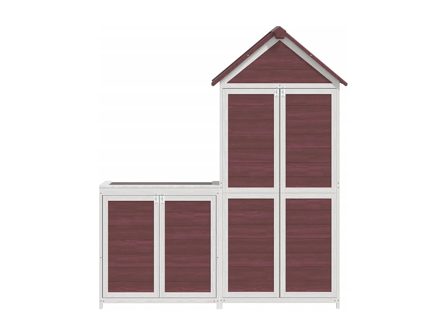 Veronique-Claire  Ensemble de remise à outils de jardin 2 pcs moka pin massif