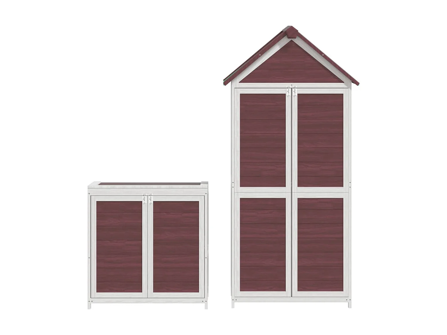 Veronique-Claire  Ensemble de remise à outils de jardin 2 pcs moka pin massif