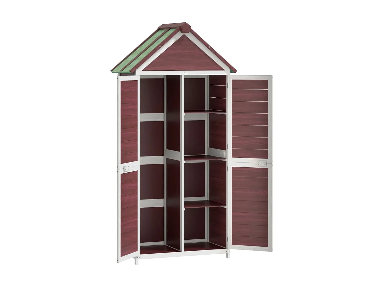 Veronique-Claire  Ensemble de remise à outils de jardin 2 pcs moka pin massif