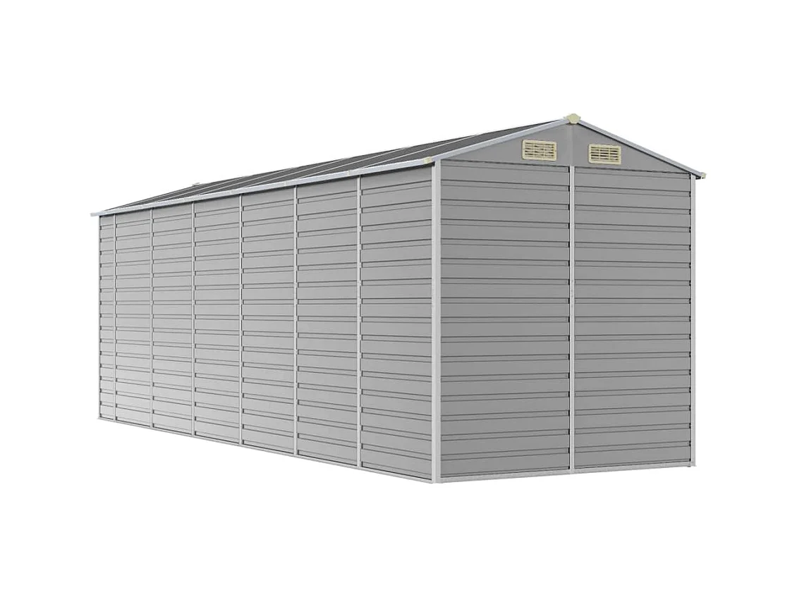 Tampa  Abri de jardin gris clair 191x555x198 cm acier galvanisé