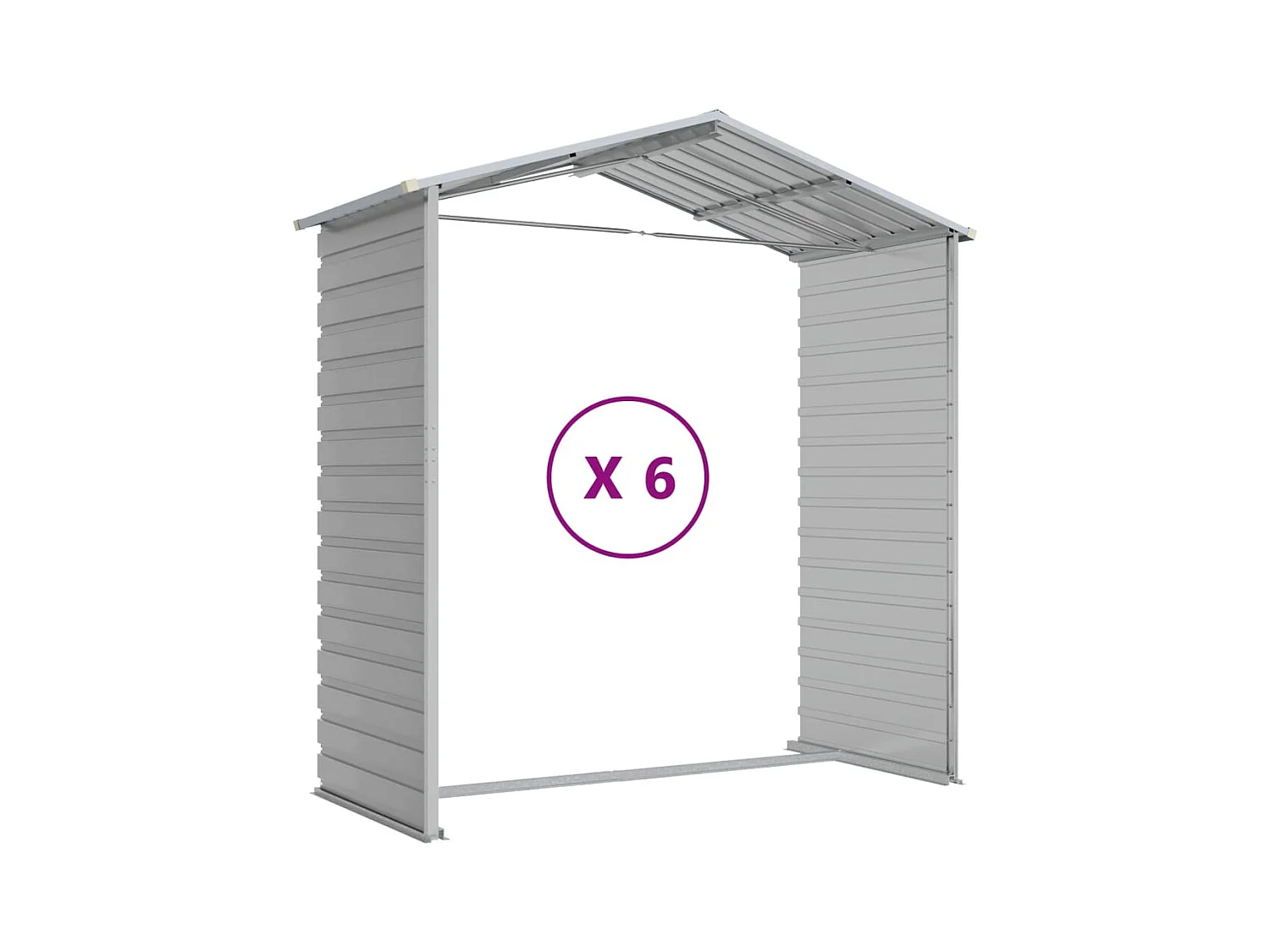 Tampa  Abri de jardin gris clair 191x555x198 cm acier galvanisé