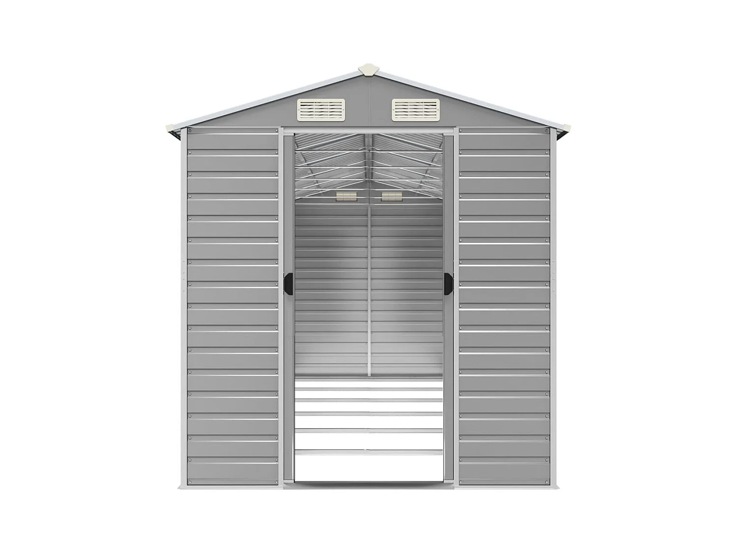 Tampa  Abri de jardin gris clair 191x555x198 cm acier galvanisé