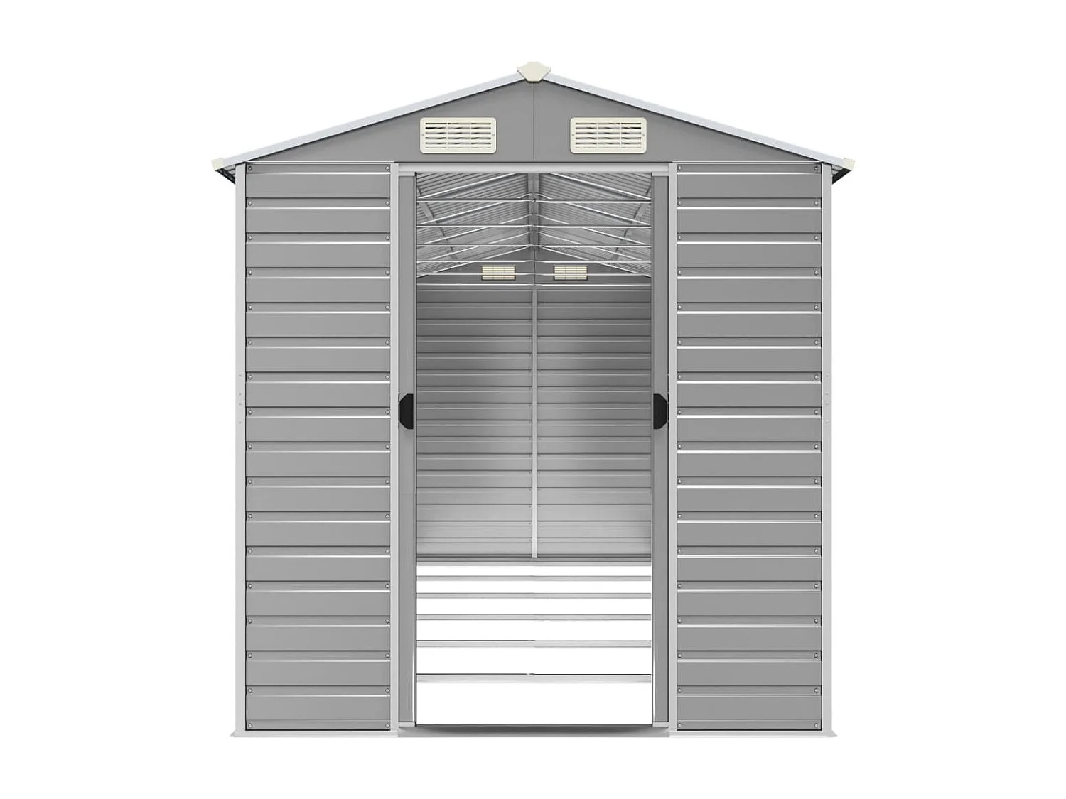 Tampa  Abri de jardin gris clair 191x555x198 cm acier galvanisé