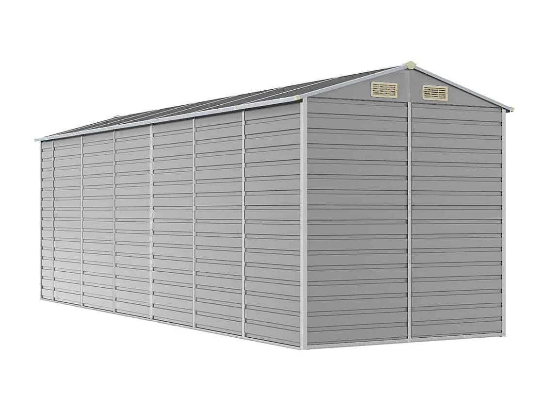 Tampa  Abri de jardin gris clair 191x555x198 cm acier galvanisé