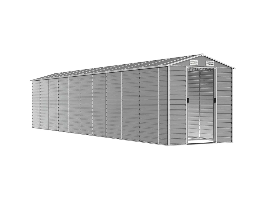 Tampa  Abri de jardin gris clair 191x895x198 cm acier galvanisé