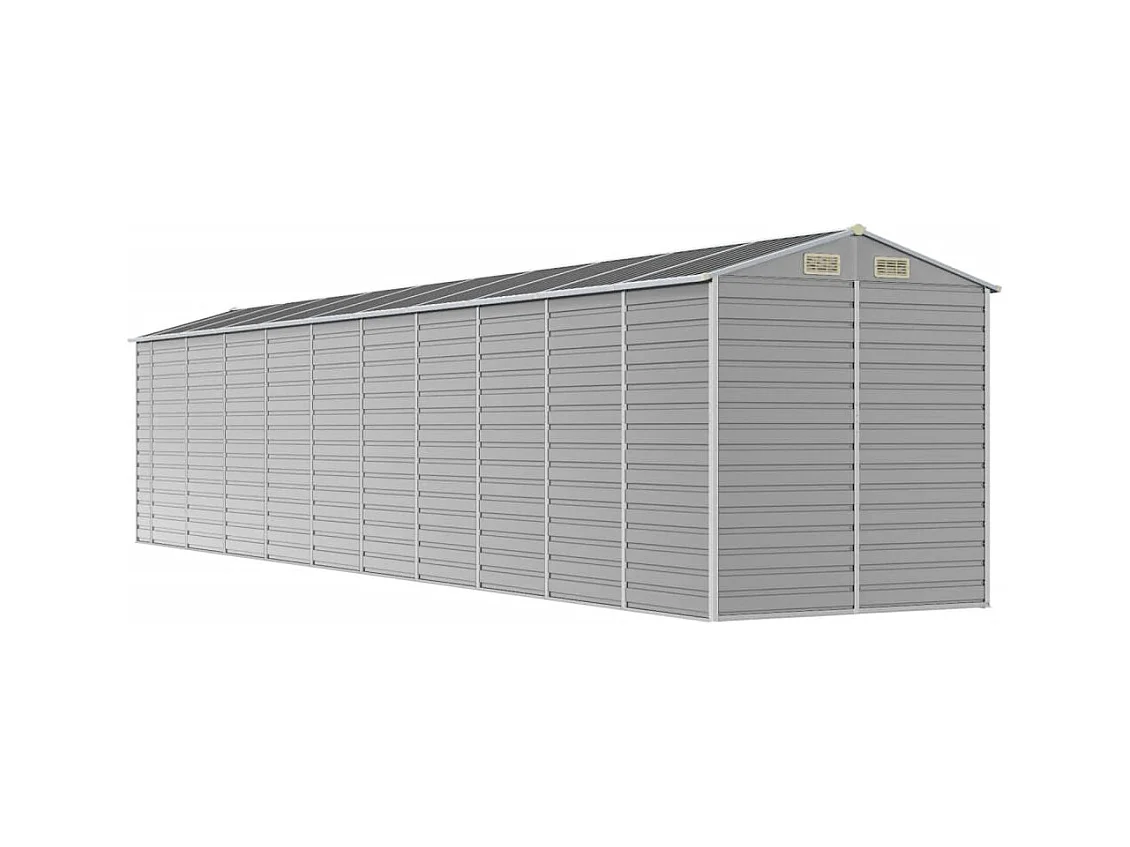 Tampa  Abri de jardin gris clair 191x895x198 cm acier galvanisé