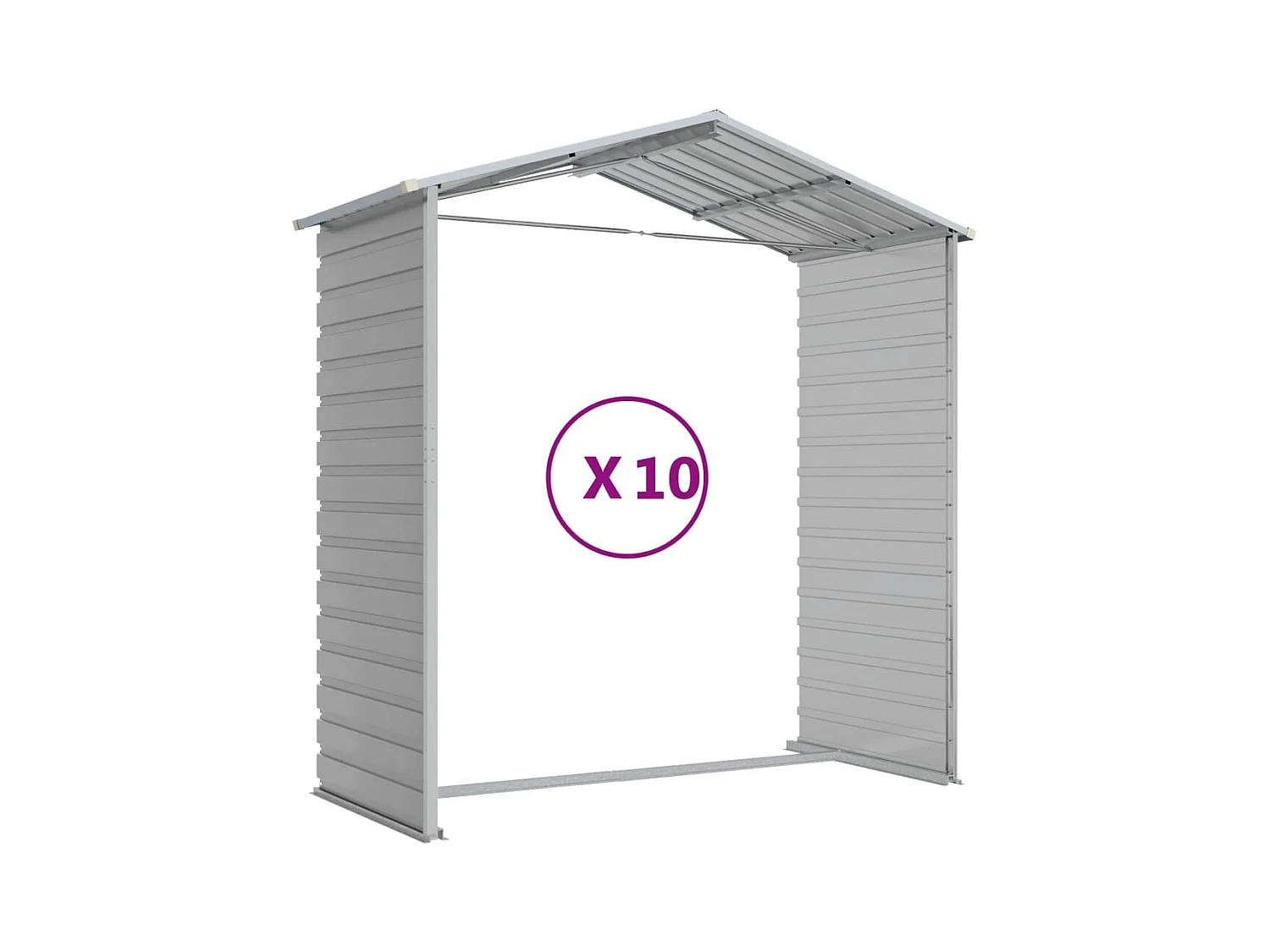 Tampa  Abri de jardin gris clair 191x895x198 cm acier galvanisé