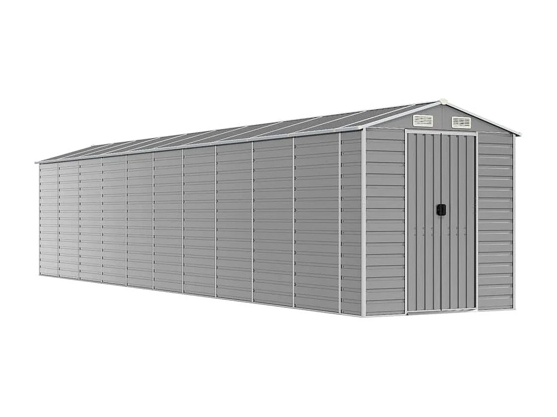Tampa  Abri de jardin gris clair 191x895x198 cm acier galvanisé