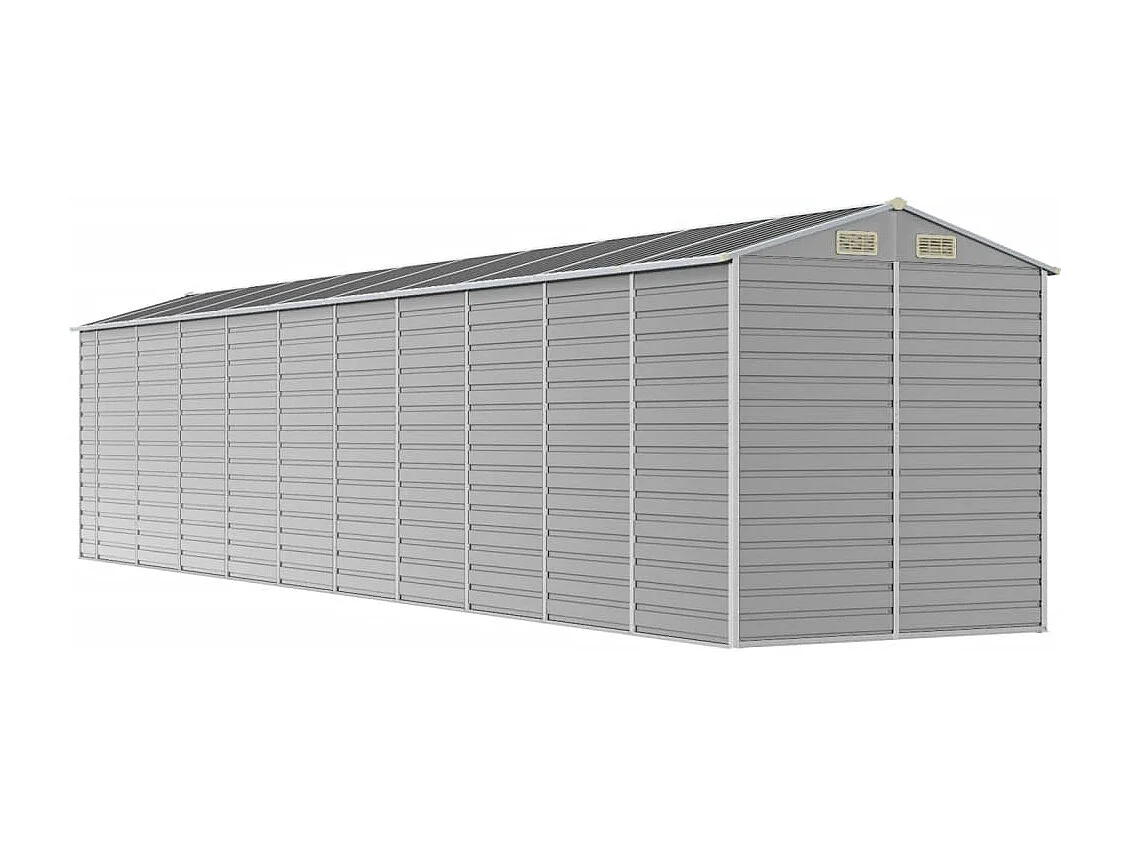 Tampa  Abri de jardin gris clair 191x895x198 cm acier galvanisé