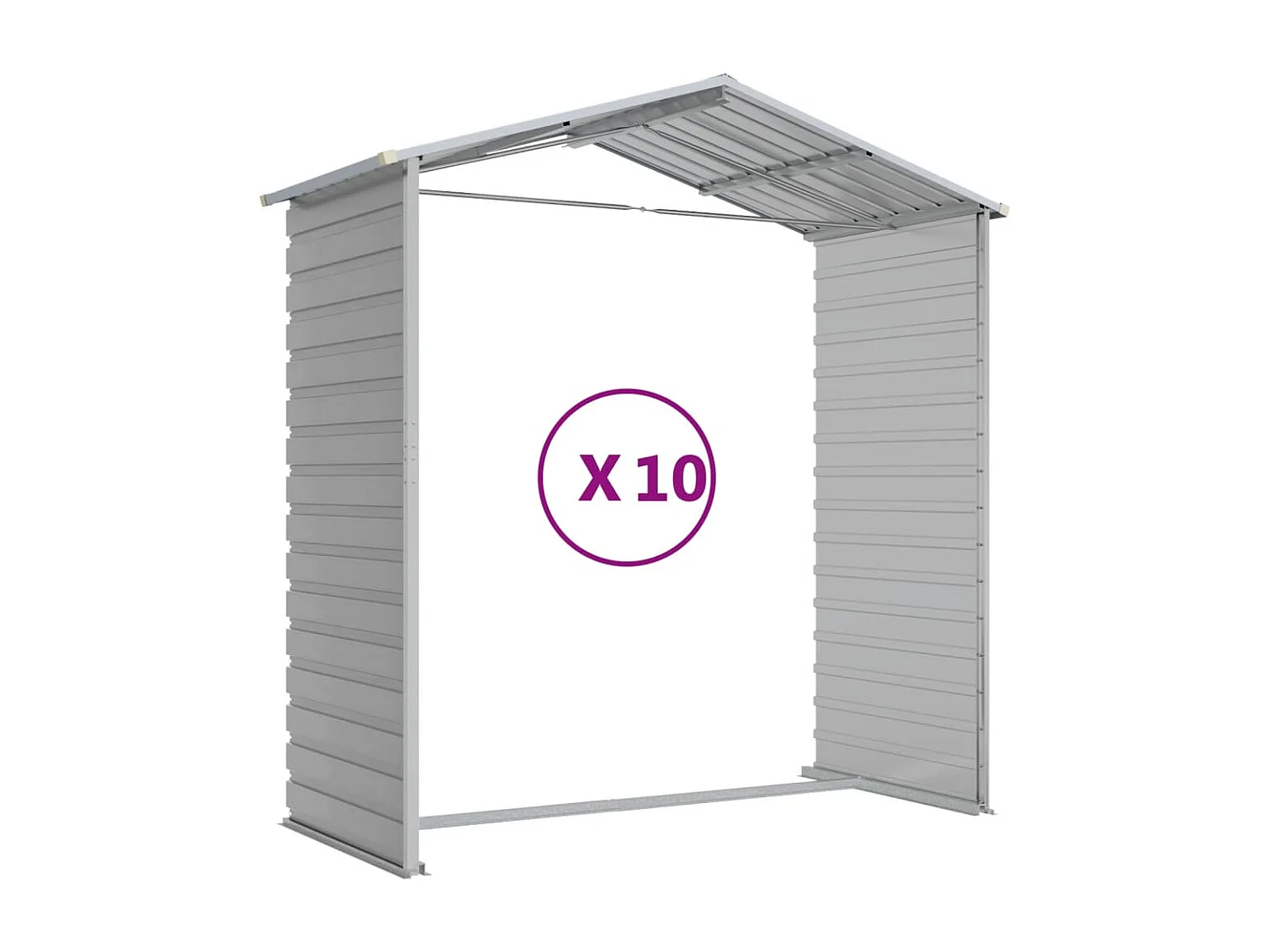 Tampa  Abri de jardin gris clair 191x895x198 cm acier galvanisé