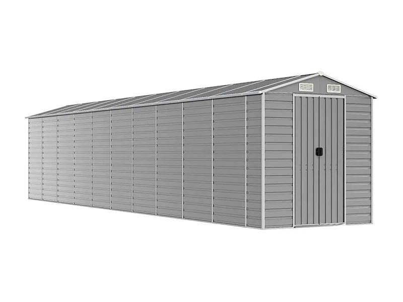 Tampa  Abri de jardin gris clair 191x895x198 cm acier galvanisé