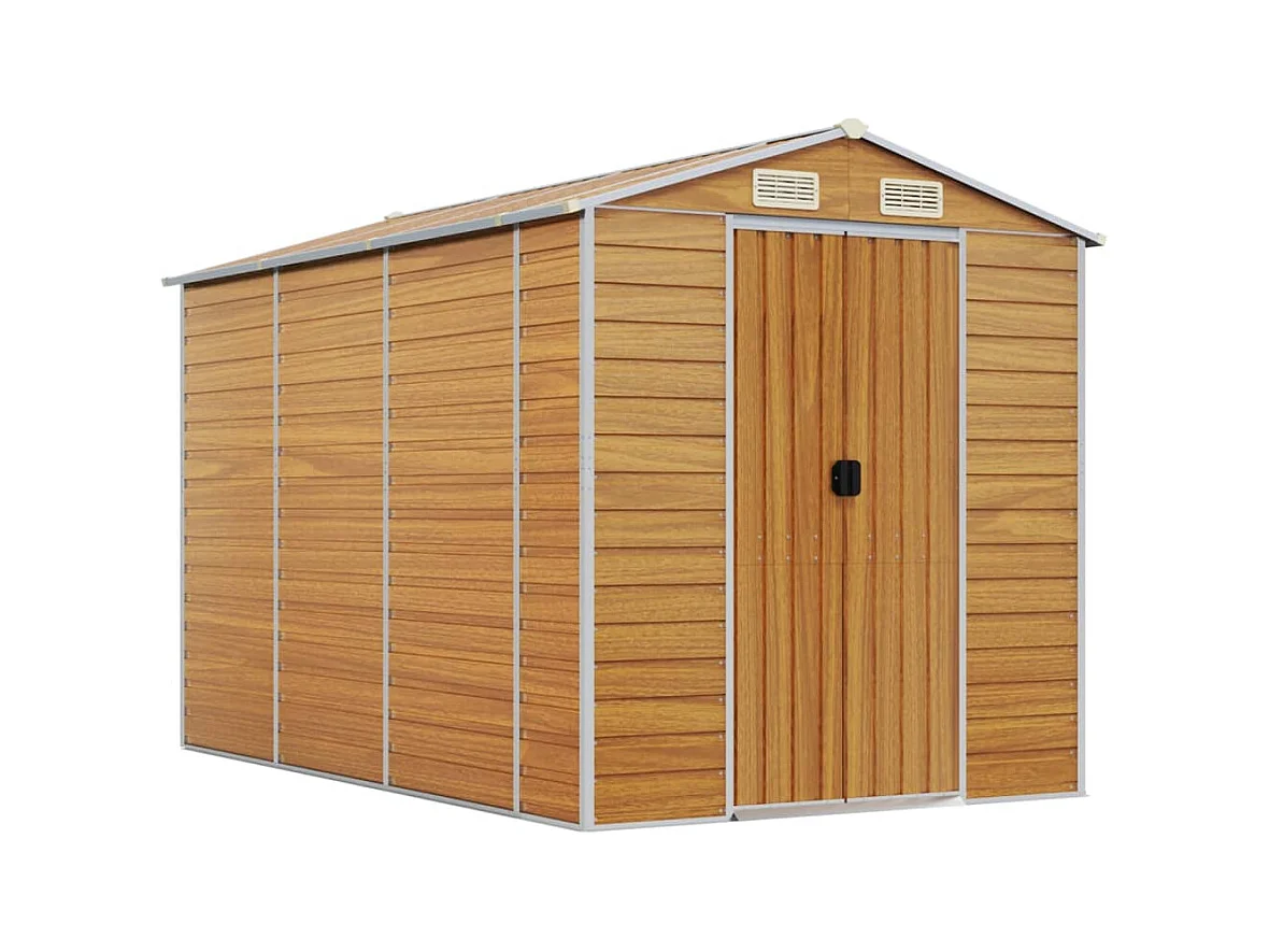 Tampa  Abri de jardin marron clair 191x300x198 cm acier galvanisé