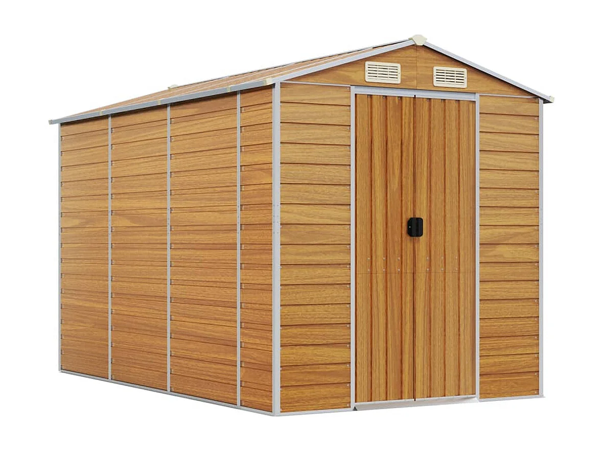Tampa  Abri de jardin marron clair 191x300x198 cm acier galvanisé