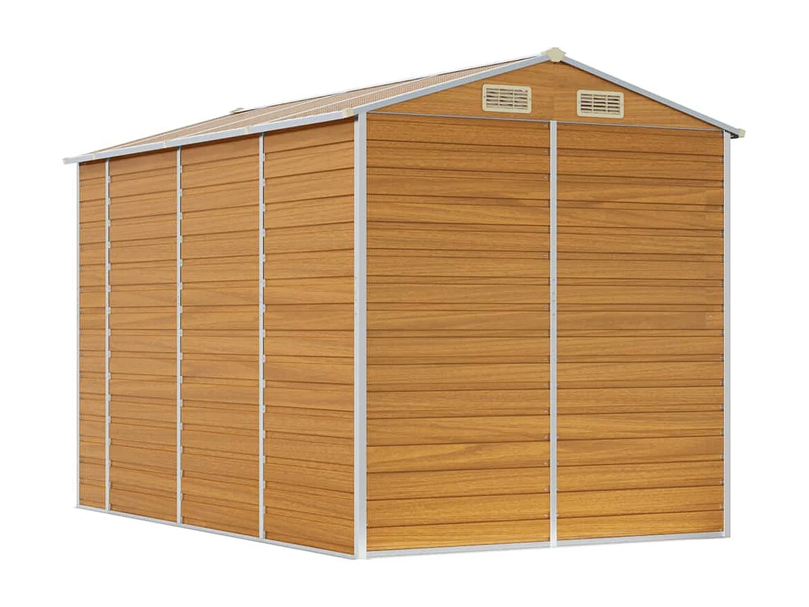 Tampa  Abri de jardin marron clair 191x300x198 cm acier galvanisé