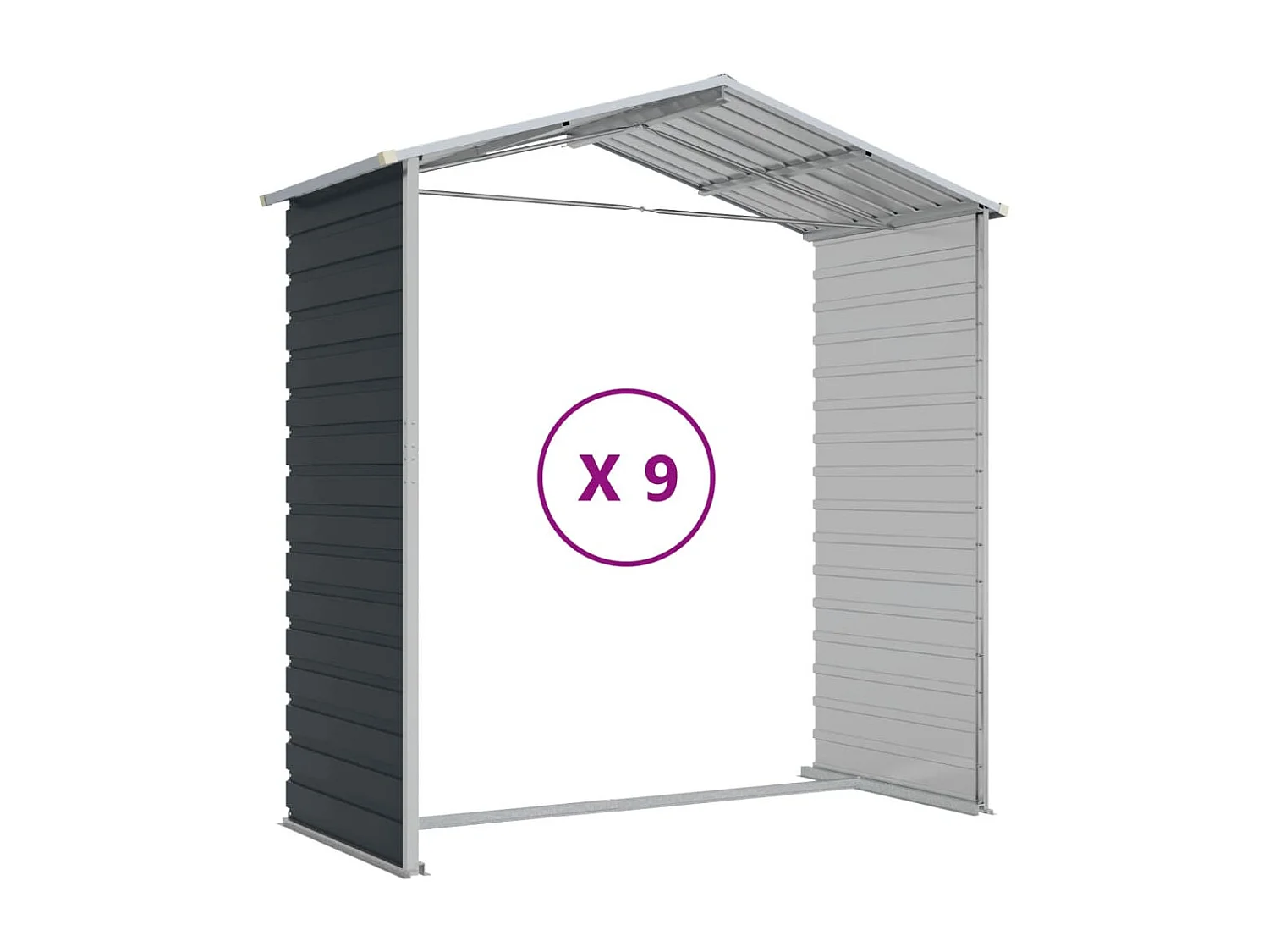 Tampa  Tuinschuur 191x810x198 cm gegalvaniseerd staal antracietkleurig