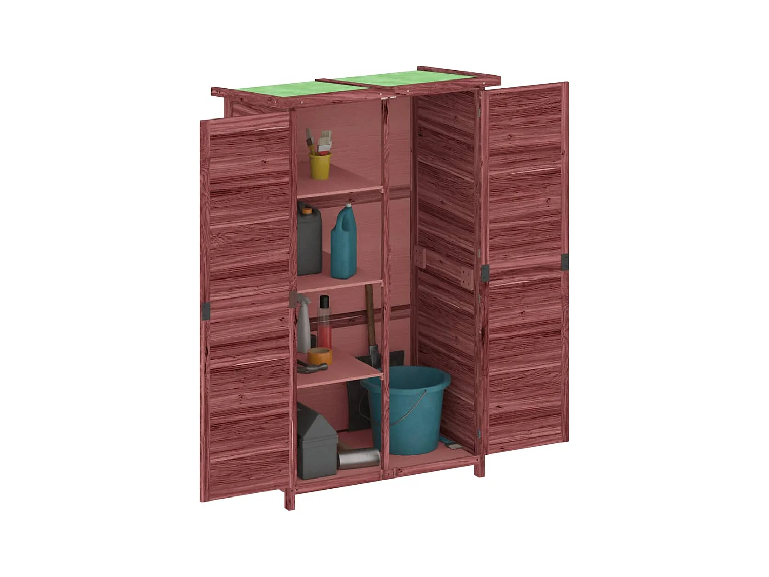 Émilien-Paul  Abri à outils de jardin moka 83x57x140 cm bois massif pin