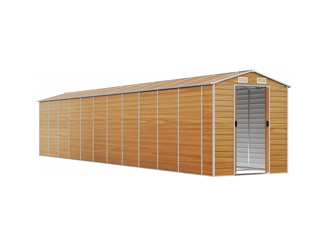Tampa  Abri de jardin marron clair 191x980x198 cm acier galvanisé