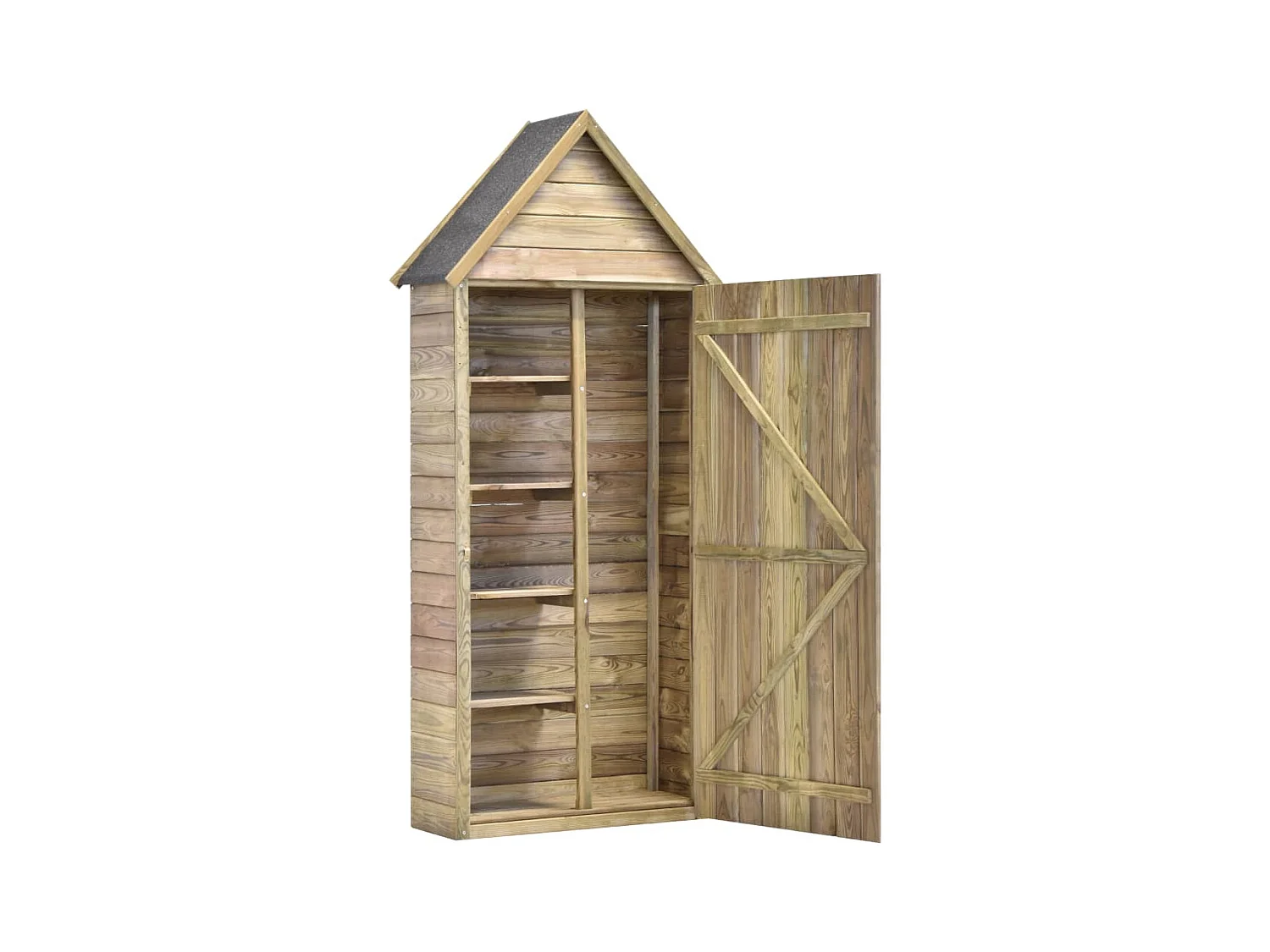 Sophie-Coralie  Abri à outils de jardin et porte 69,5x32x178cm Pinède imprégnée