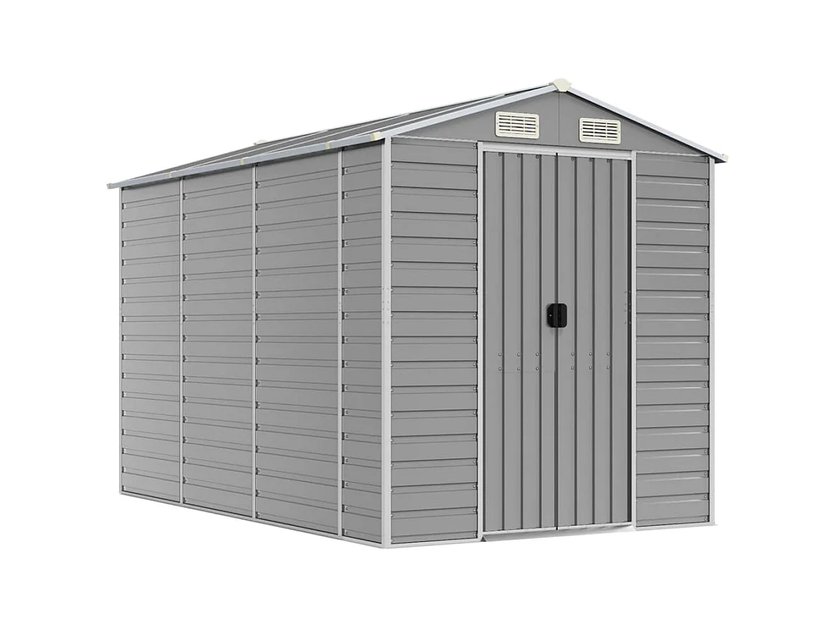 Tampa  Abri de jardin gris clair 191x300x198 cm acier galvanisé