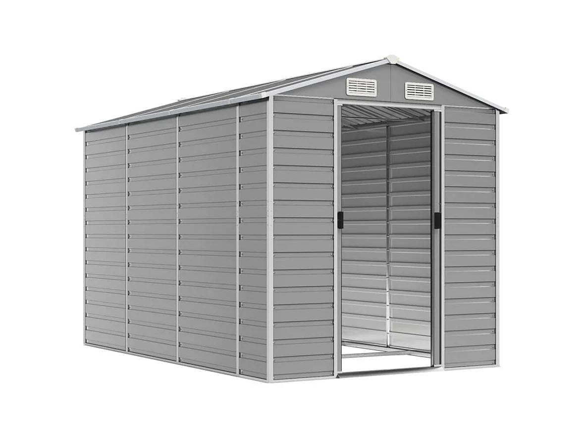 Tampa  Abri de jardin gris clair 191x300x198 cm acier galvanisé