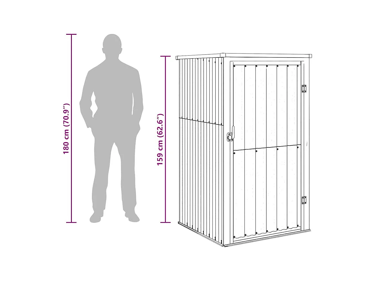 Nicole  Abri à outils de jardin marron 88x89x161 cm acier galvanisé