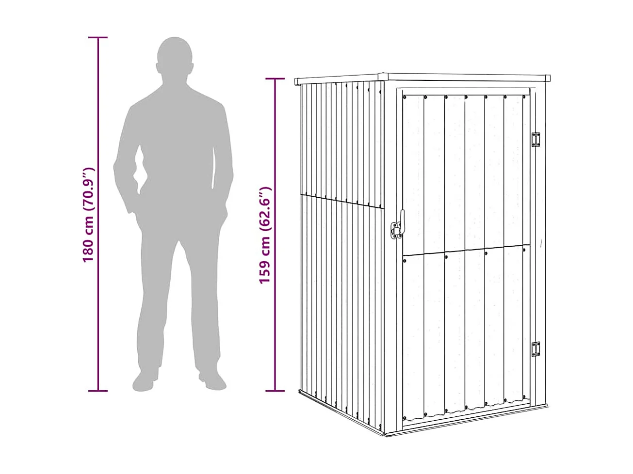 Nicole  Cobertizo de herramientas jardín acero galvanizado 88x89x161 cm