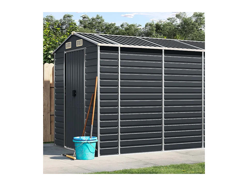 Tampa  Abri de jardin anthracite 191x980x198 cm acier galvanisé