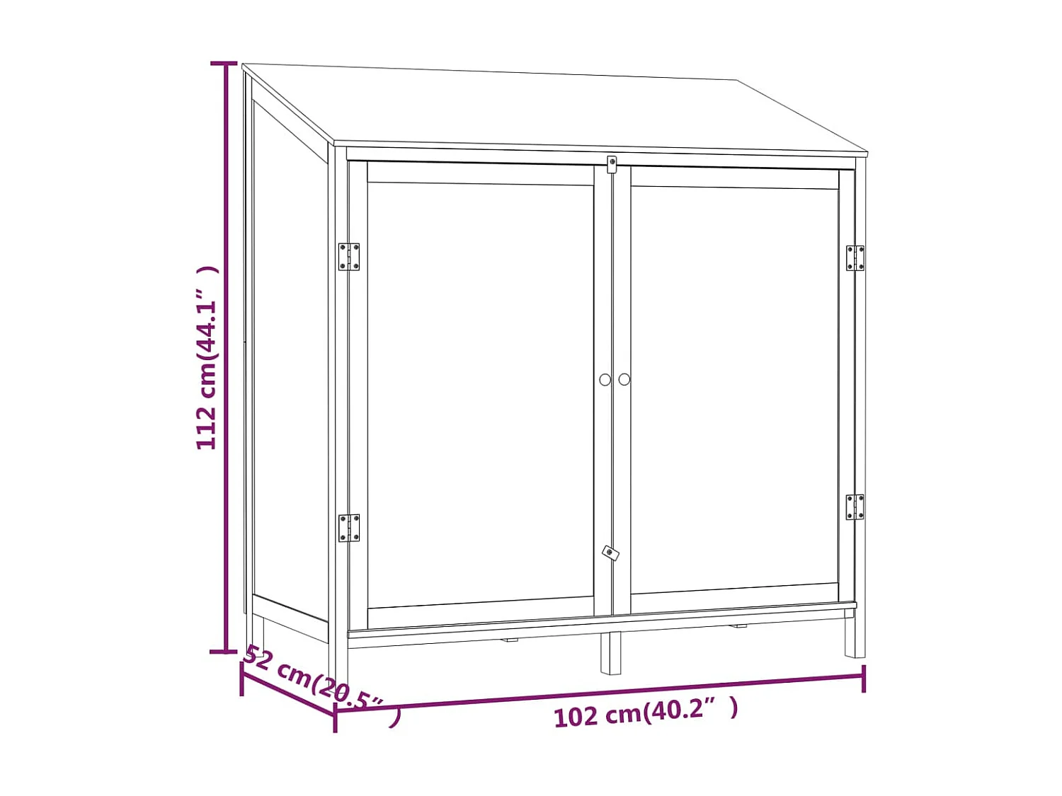 Bristol  Tuinschuur 102x52x112 cm massief vurenhout