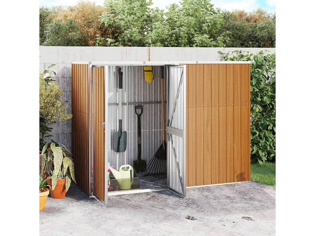 Nicole  Abri à outils de jardin marron 225x89x161 cm acier galvanisé