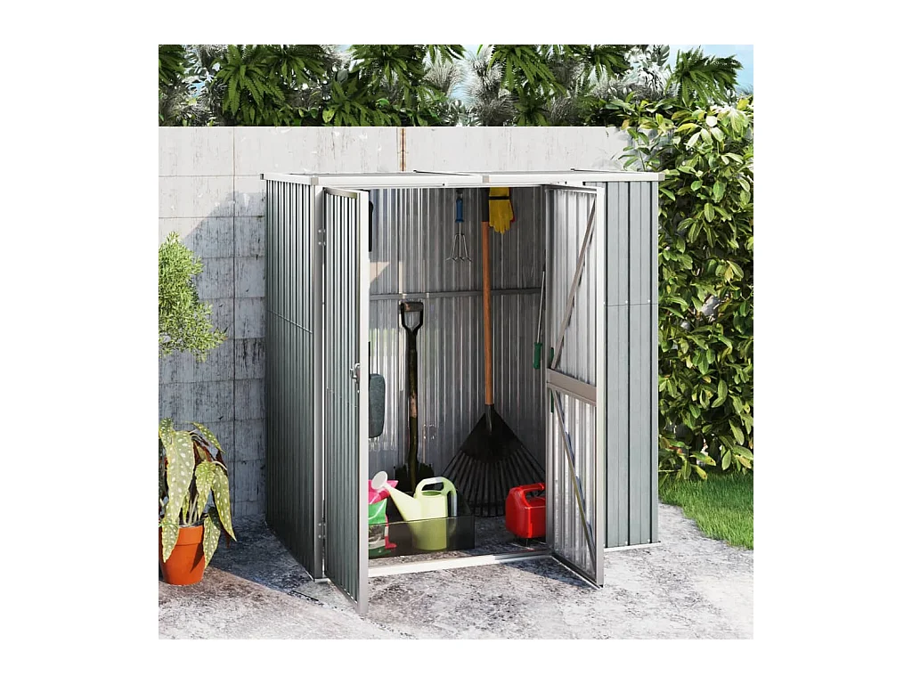 Nicole  Cobertizo herramientas jardín acero galvanizado 161x89x161 cm