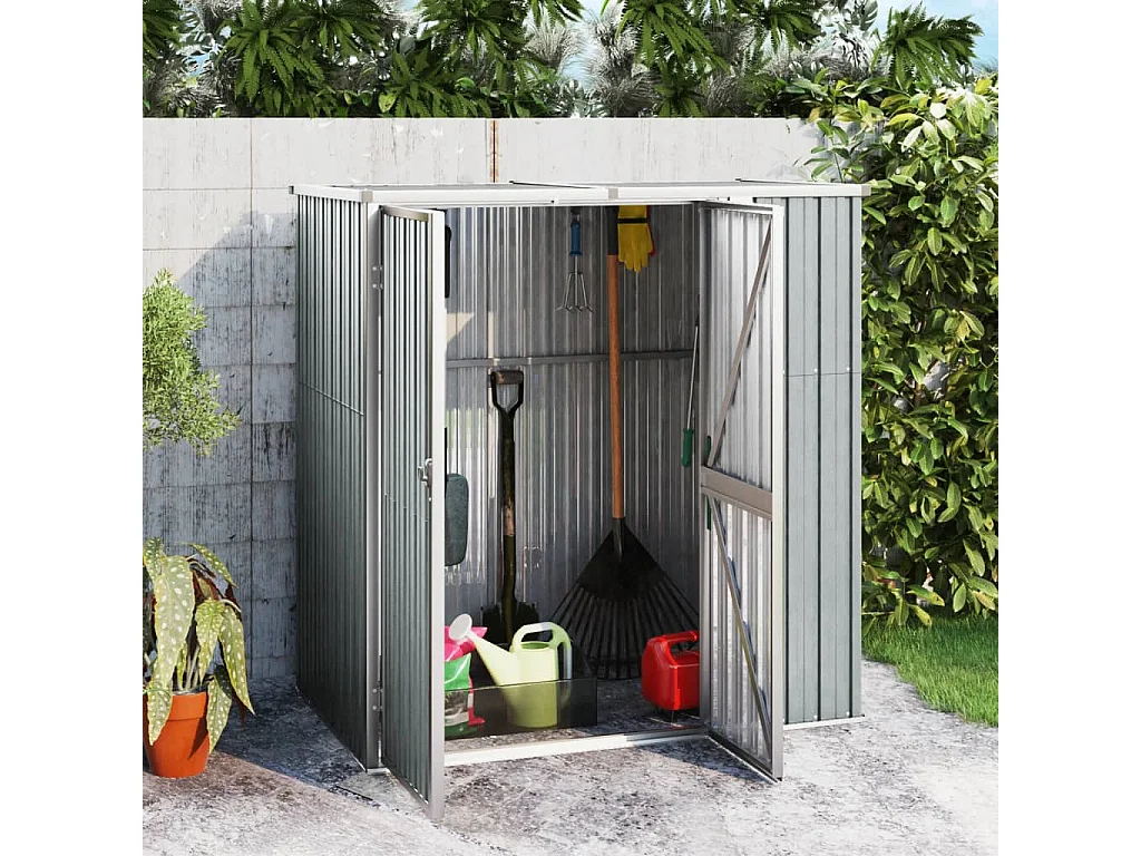 Nicole  Abri à outils de jardin Gris 161x89x161 cm Acier galvanisé