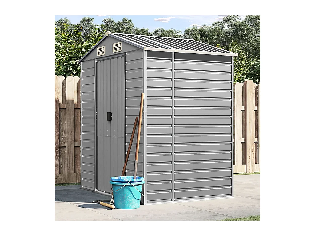 Tampa  Abri de jardin gris clair 191x130x198 cm acier galvanisé