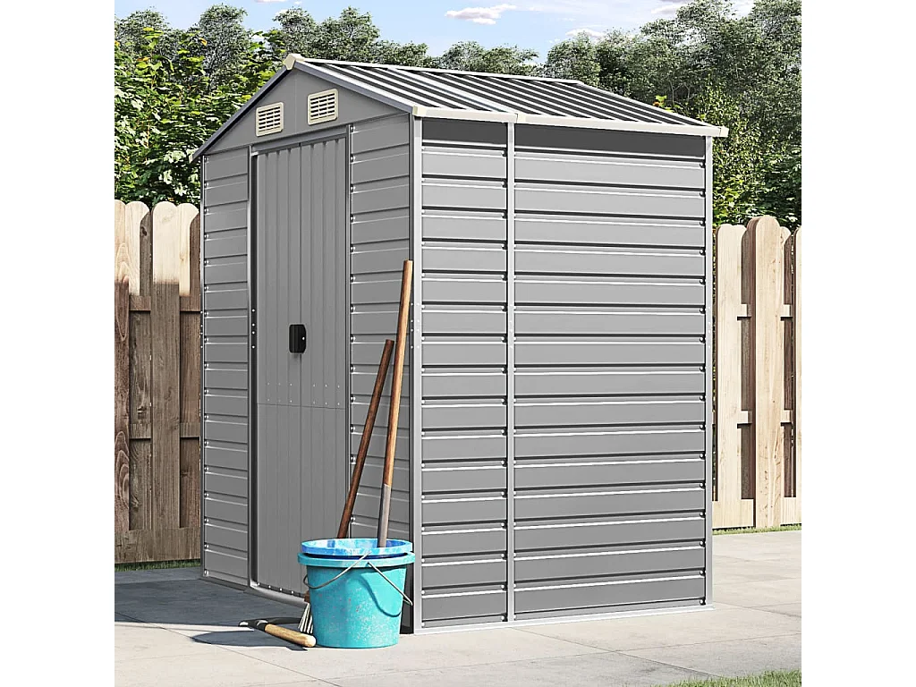 Tampa  Abri de jardin gris clair 191x130x198 cm acier galvanisé