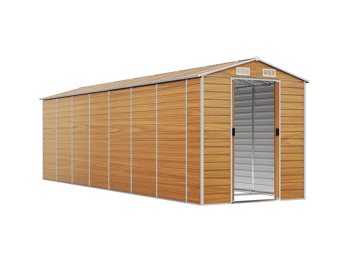 Tampa  Abri de jardin marron clair 191x640x198 cm acier galvanisé