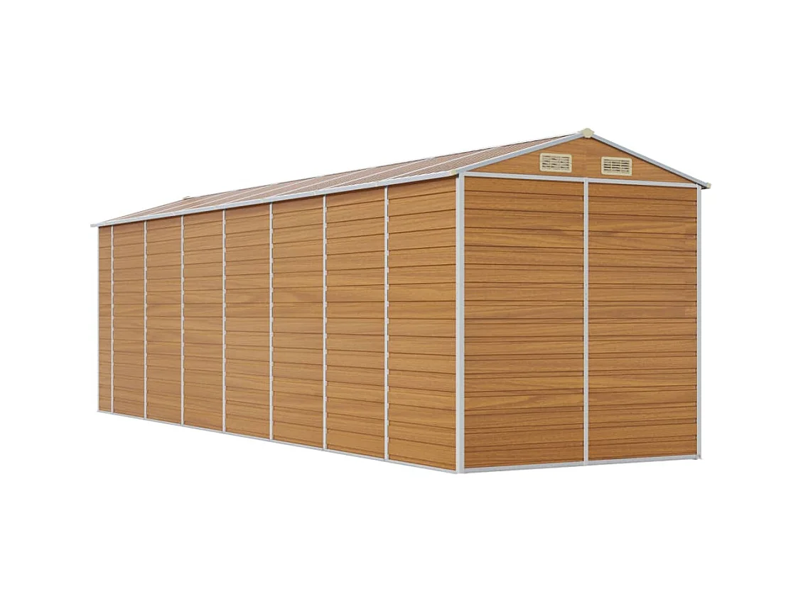 Tampa  Abri de jardin marron clair 191x640x198 cm acier galvanisé
