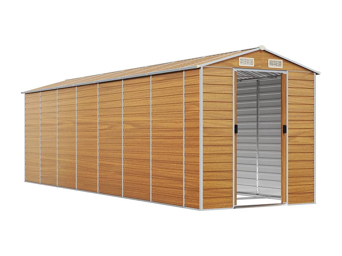 Tampa  Abri de jardin marron clair 191x640x198 cm acier galvanisé