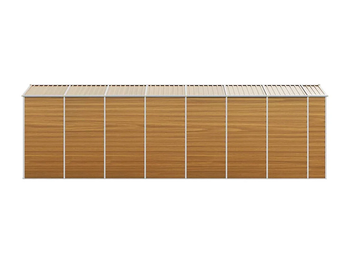 Tampa  Abri de jardin marron clair 191x640x198 cm acier galvanisé