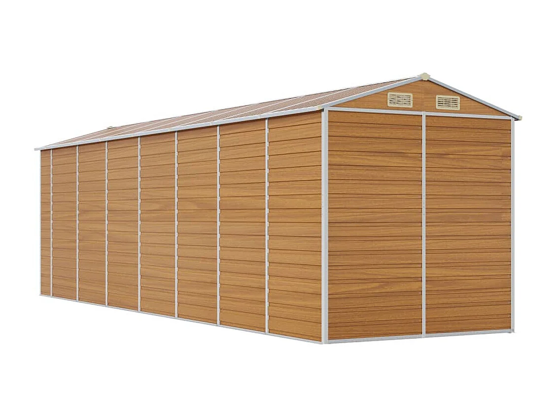 Tampa  Abri de jardin marron clair 191x640x198 cm acier galvanisé
