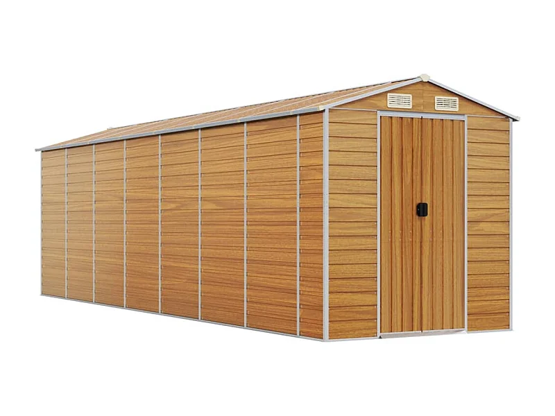 Tampa  Abri de jardin marron clair 191x640x198 cm acier galvanisé