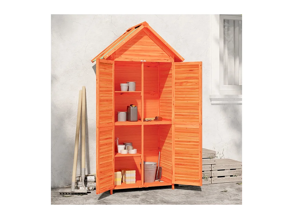 Fontana  Abri à outils de jardin marron 89x52,5x175 cm bois massif pin