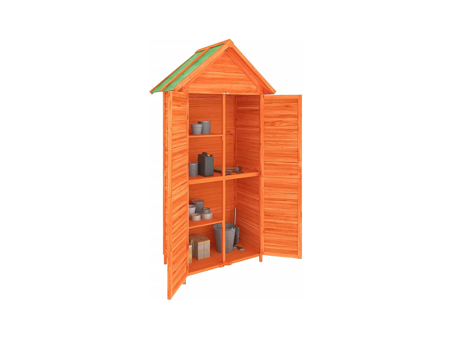 Fontana  Abri à outils de jardin marron 89x52,5x175 cm bois massif pin