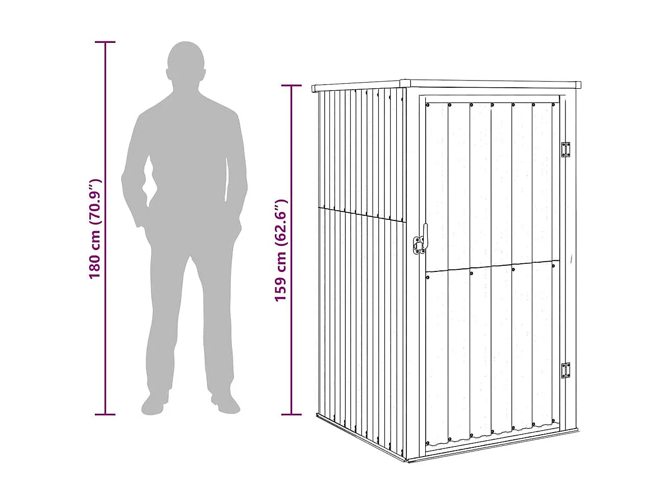 Nicole  Cobertizo de herramientas jardín acero galvanizado 88x89x161 cm
