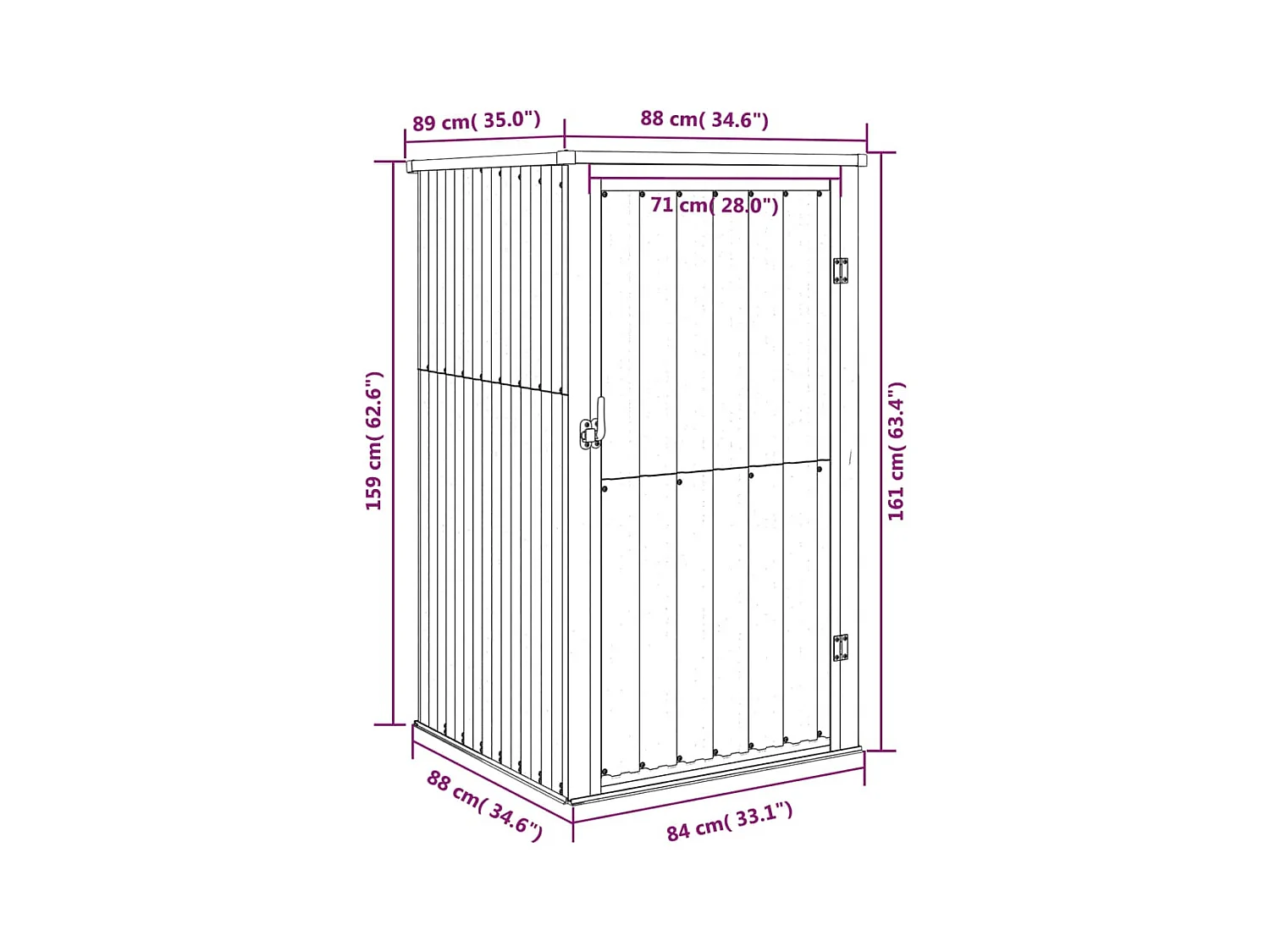 Nicole  Abri à outils de jardin vert 88x89x161 cm acier galvanisé