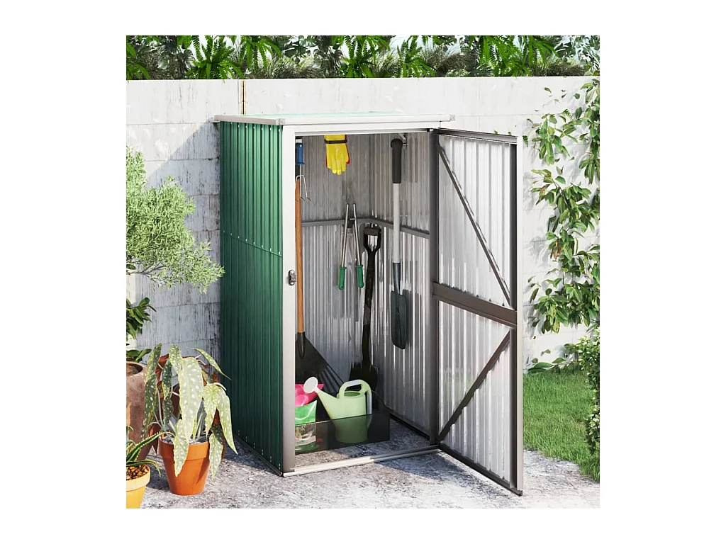 Nicole  Abri à outils de jardin vert 88x89x161 cm acier galvanisé