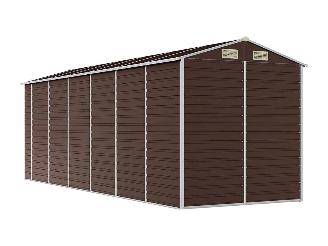 Tampa  Abri de jardin marron 191x555x198 cm acier galvanisé