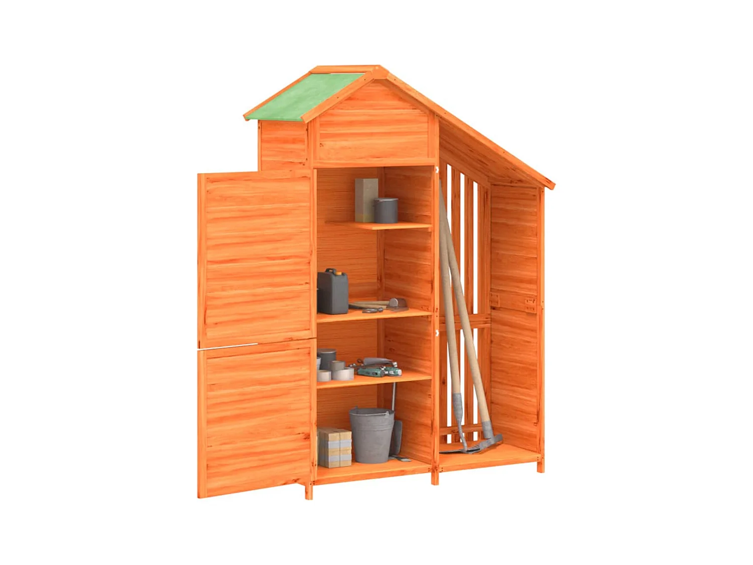 Ilmi  Abri à outils de jardin marron 120x53,5x170 cm bois massif pin