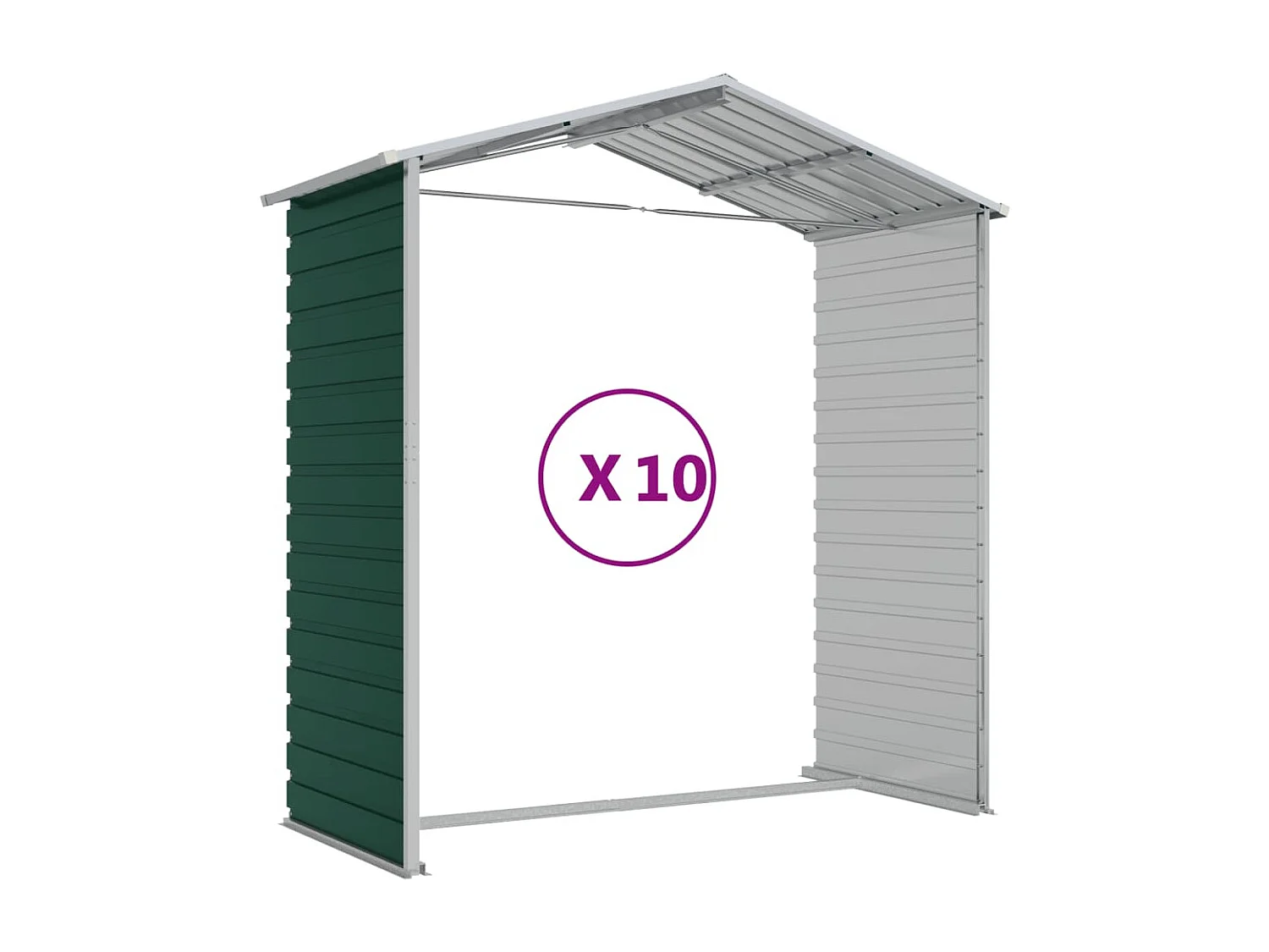 Tampa  Abri de jardin vert 191x895x198 cm acier galvanisé