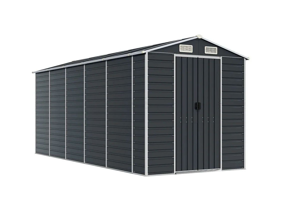 Tampa  Abri de jardin anthracite 191x470x198 cm acier galvanisé