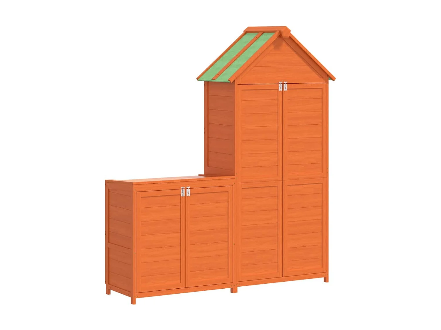 Veronique-Claire  Ensemble de remise à outils de jardin 2 pcs marron pin massif