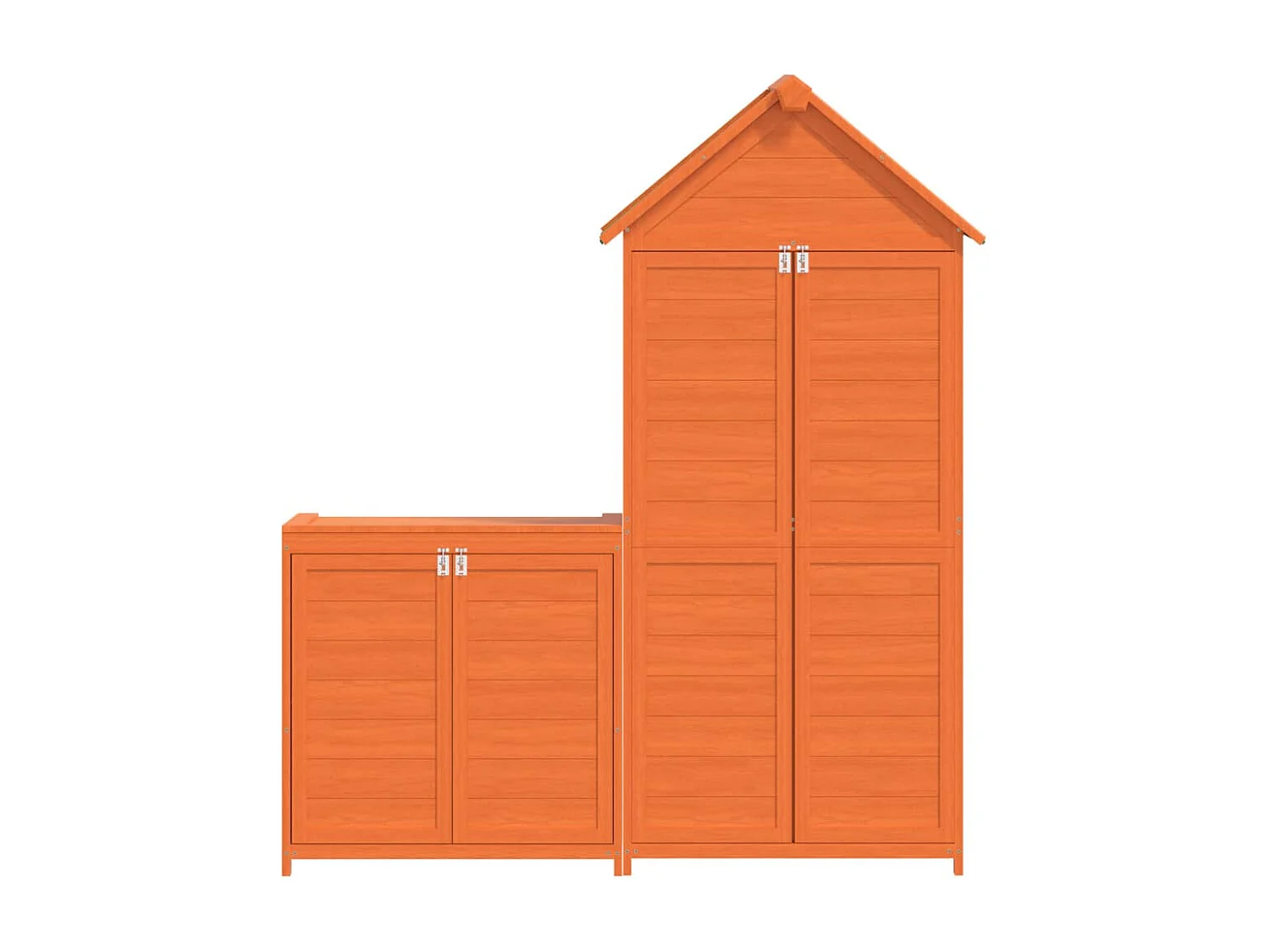 Veronique-Claire  Ensemble de remise à outils de jardin 2 pcs marron pin massif